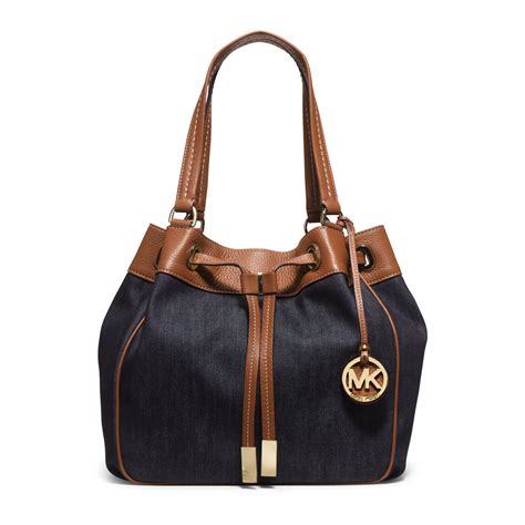 amazon michael kors navy purses|Michael Kors blue denim purse.